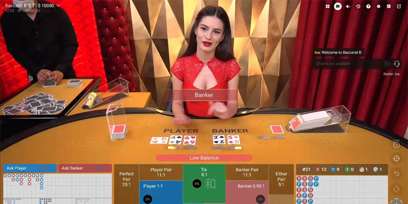 Cửa cược của nhà cái trong game bài baccarat phổ biến